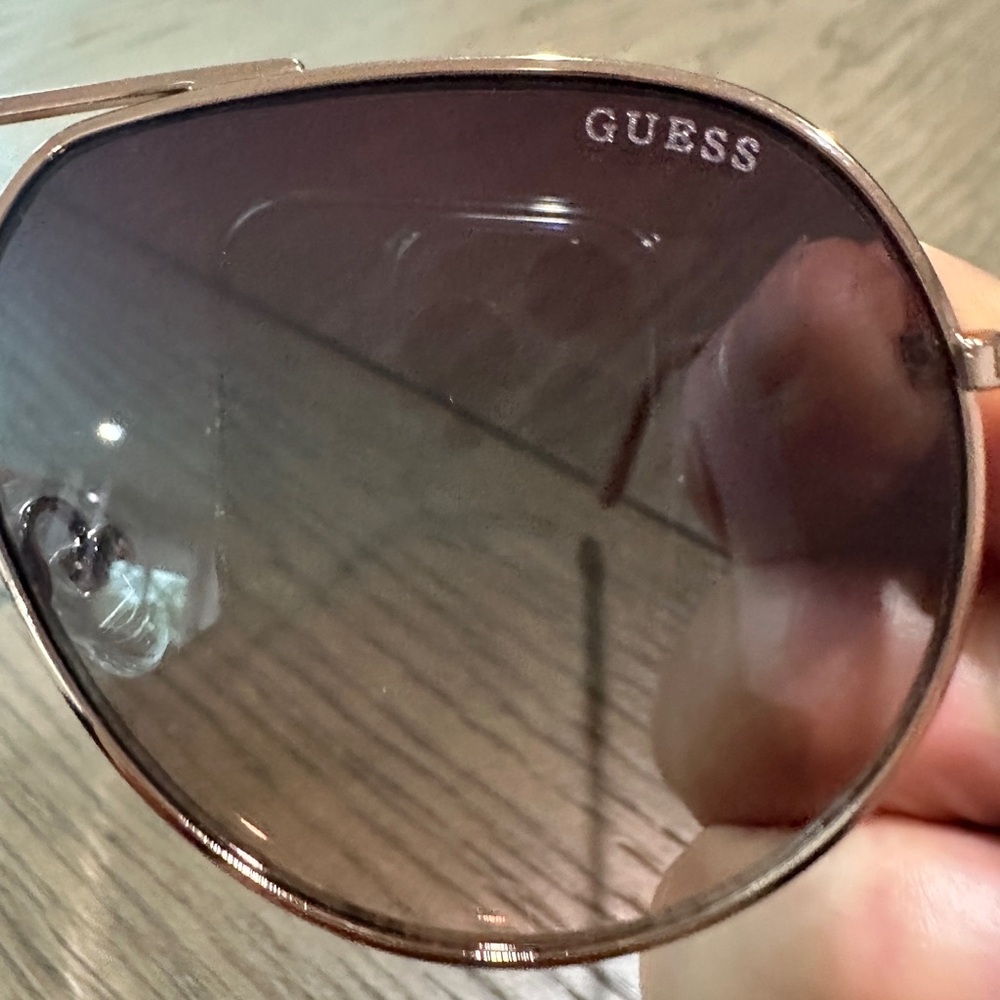 Guess Women’s Rose Gold Aviator Sunglasses - Picture 7 of 8